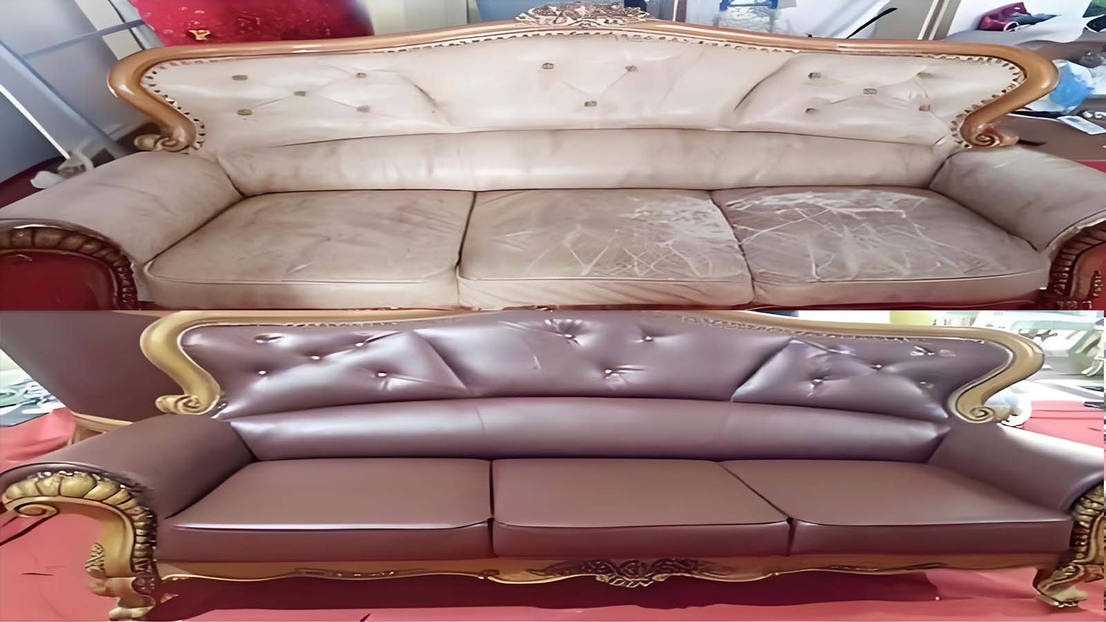 沙發(fā)清洗后效果